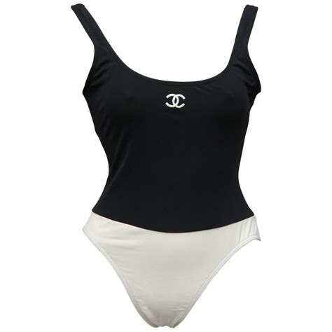 chanel black and white swimsuit|chanel west coast bathing suit.